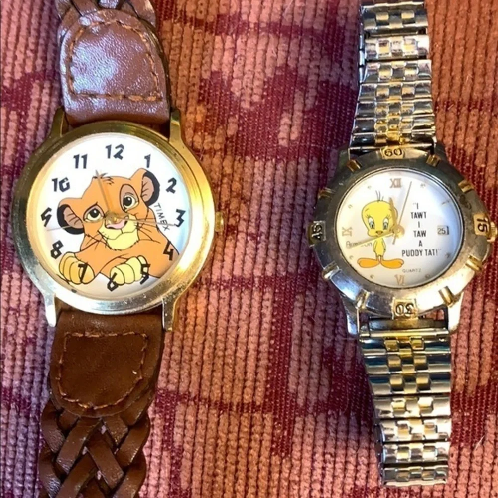 Vintage Simba Lion King & Tweety Bird watch lot